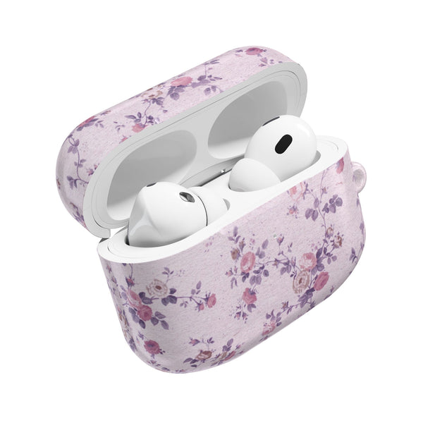 Preppy Purple Floral Pattern AirPod Case, , Gift for Her, Cute Accessories,  Lavender