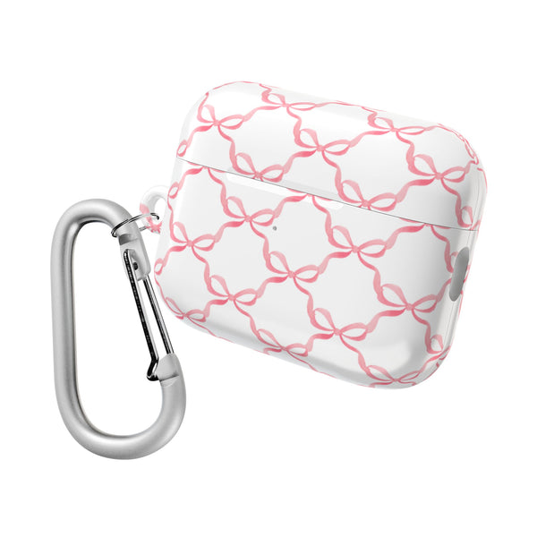 Pink Bow Pattern AirPod Case, , Gift for Her, Cute Accessories, preppy Flower Pattern AirPods Cover, Grand Millennial