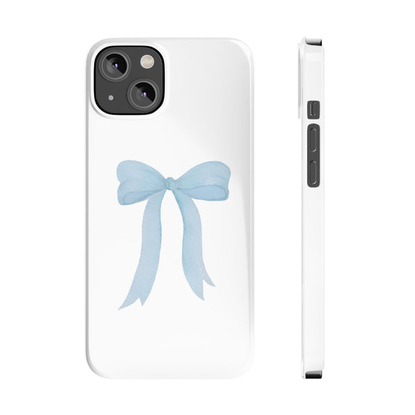 Blue Bow Phone Case, Coquette ,  preppy print Phone Case Slim and Sleek, all iPhone 15 14 Plus Pro Max 13