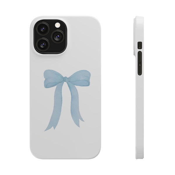 Blue Bow Phone Case, Coquette ,  preppy print Phone Case Slim and Sleek, all iPhone 15 14 Plus Pro Max 13