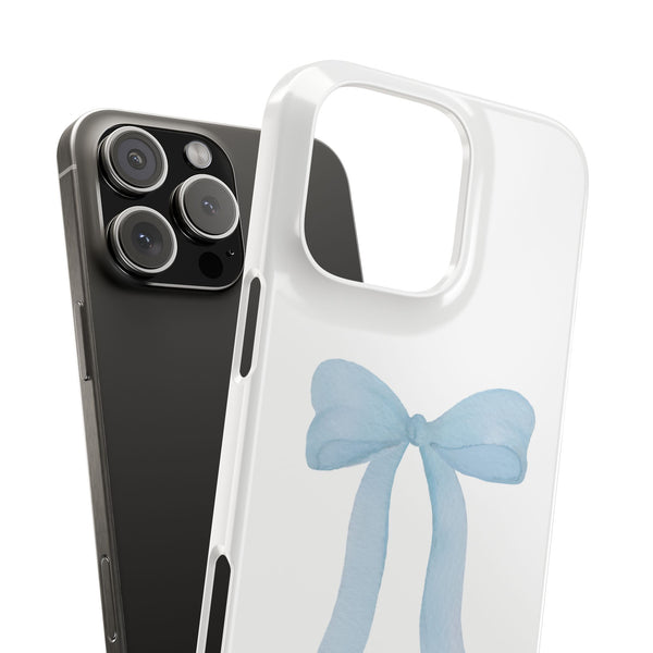 Blue Bow Phone Case, Coquette ,  preppy print Phone Case Slim and Sleek, all iPhone 15 14 Plus Pro Max 13