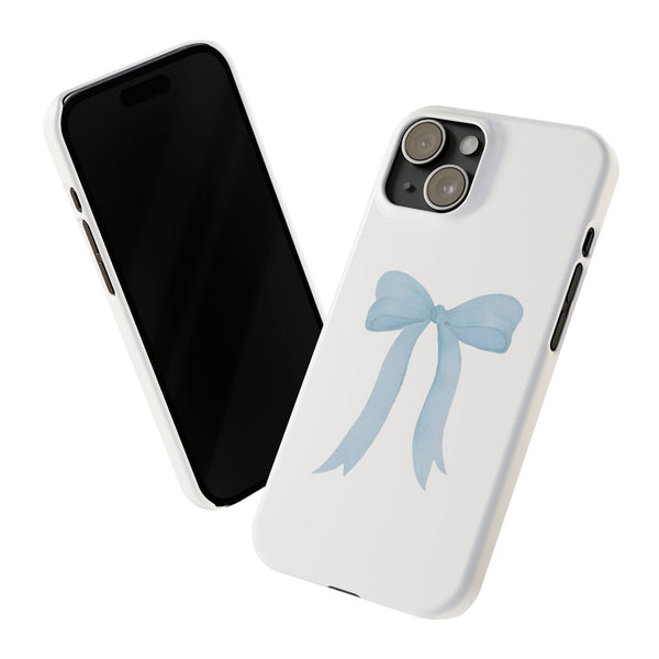 Blue Bow Phone Case, Coquette ,  preppy print Phone Case Slim and Sleek, all iPhone 15 14 Plus Pro Max 13