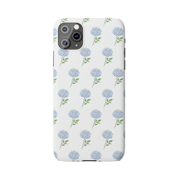 Hydrangea pattern, blue hydrangea preppy summer Phone Case Slim and Sleek, Preppy and Classic, Impact Resistant Shell