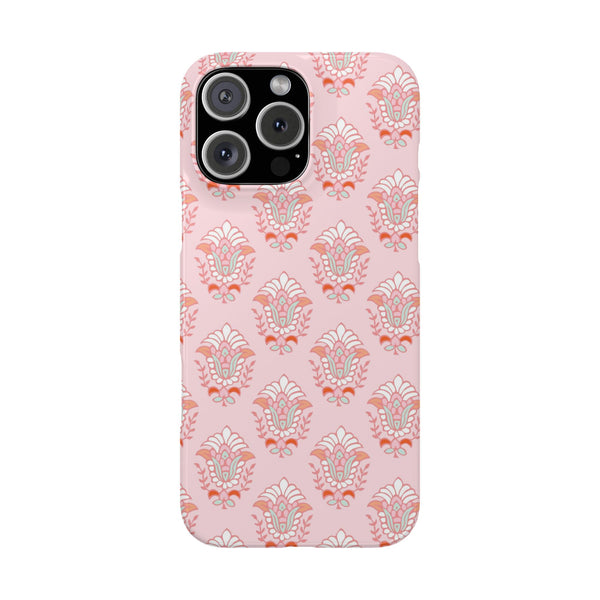 Preppy Boho Chic Block Print Phone Case Slim and Sleek, Impact Resistant Shell, all iPhone Models 14 Pro Max 13