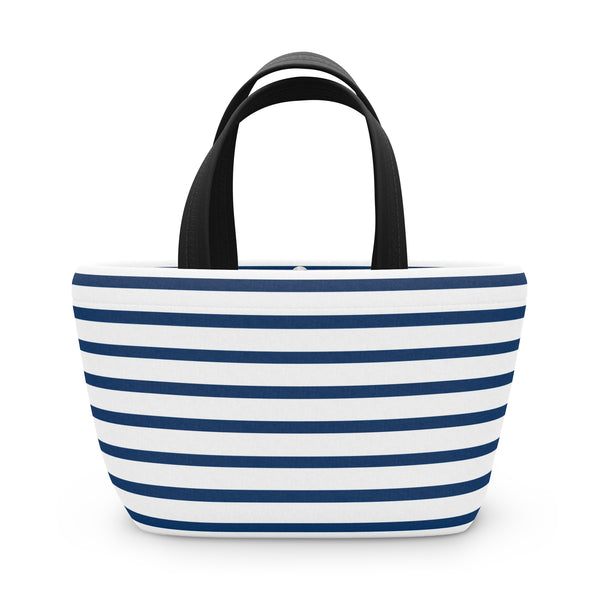 Preppy Navy Stripes lunch bag, insulated, cooler bag, One size, washable, magnet closure