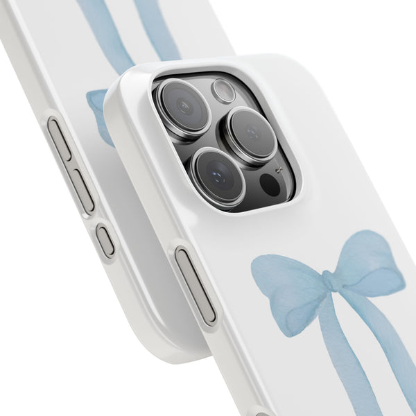 Blue Bow Phone Case, Coquette ,  preppy print Phone Case Slim and Sleek, all iPhone 15 14 Plus Pro Max 13