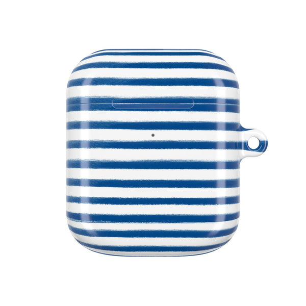 Preppy Navy and White Stripes Pattern AirPod Case, , Gift for Her, Cute Accessories, preppy Flower Pattern AirPods Cover, Grand Millennial