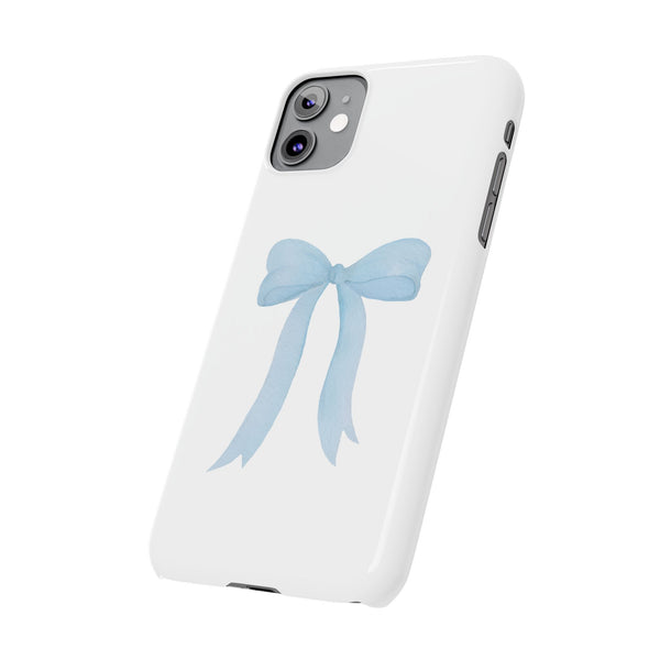 Blue Bow Phone Case, Coquette ,  preppy print Phone Case Slim and Sleek, all iPhone 15 14 Plus Pro Max 13