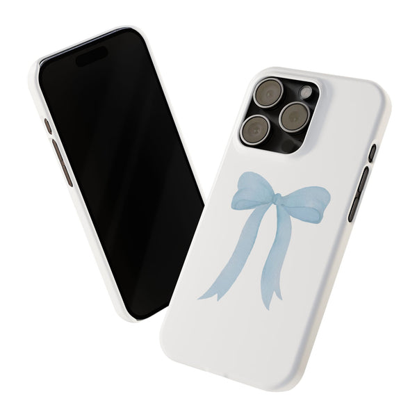 Blue Bow Phone Case, Coquette ,  preppy print Phone Case Slim and Sleek, all iPhone 15 14 Plus Pro Max 13