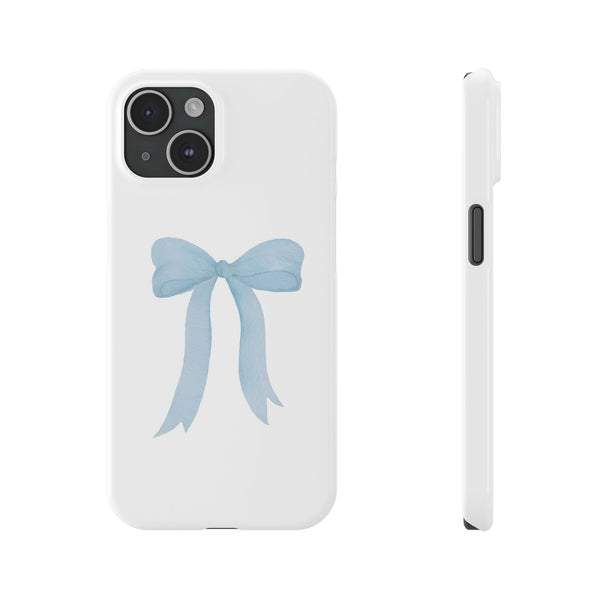 Blue Bow Phone Case, Coquette ,  preppy print Phone Case Slim and Sleek, all iPhone 15 14 Plus Pro Max 13