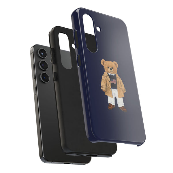 Phone Case - Preppy Bear Flag Sweater Navy