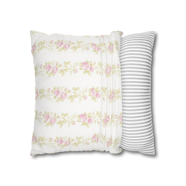 Romantic Shabby Chic Preppy Floral Pillow Cover with Zip Closure - Cover Only - Insert not included