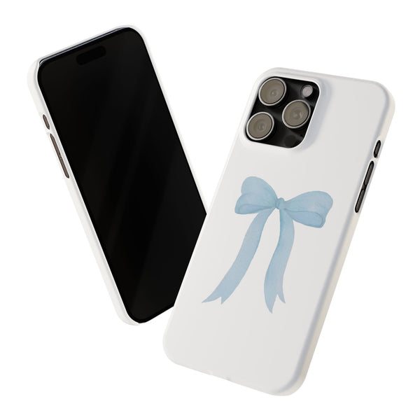 Blue Bow Phone Case, Coquette ,  preppy print Phone Case Slim and Sleek, all iPhone 15 14 Plus Pro Max 13