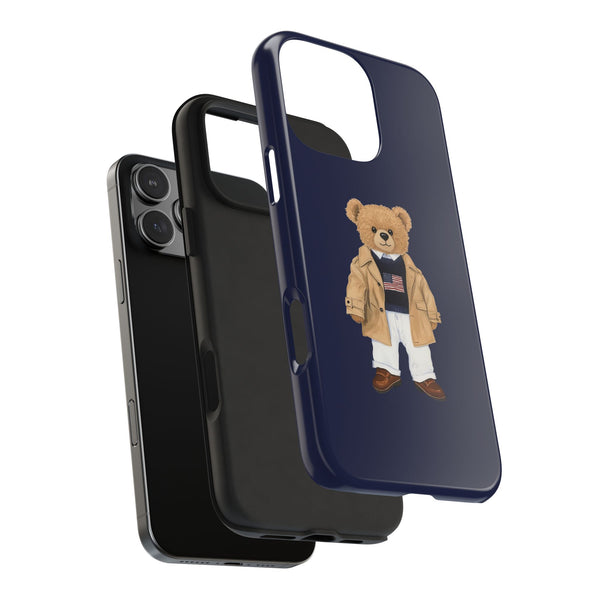 Phone Case - Preppy Bear Flag Sweater Navy