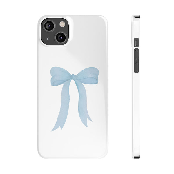 Blue Bow Phone Case, Coquette ,  preppy print Phone Case Slim and Sleek, all iPhone 15 14 Plus Pro Max 13