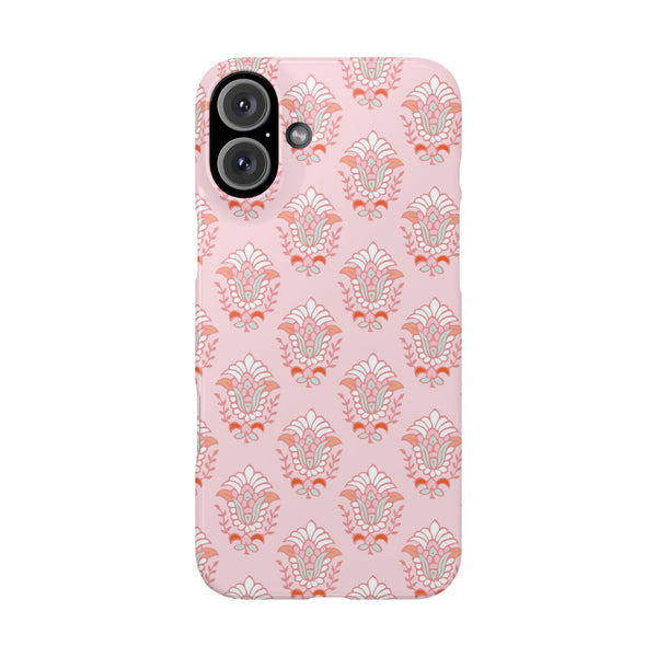 Preppy Boho Chic Block Print Phone Case Slim and Sleek, Impact Resistant Shell, all iPhone Models 14 Pro Max 13