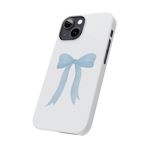 Blue Bow Phone Case, Coquette ,  preppy print Phone Case Slim and Sleek, all iPhone 15 14 Plus Pro Max 13