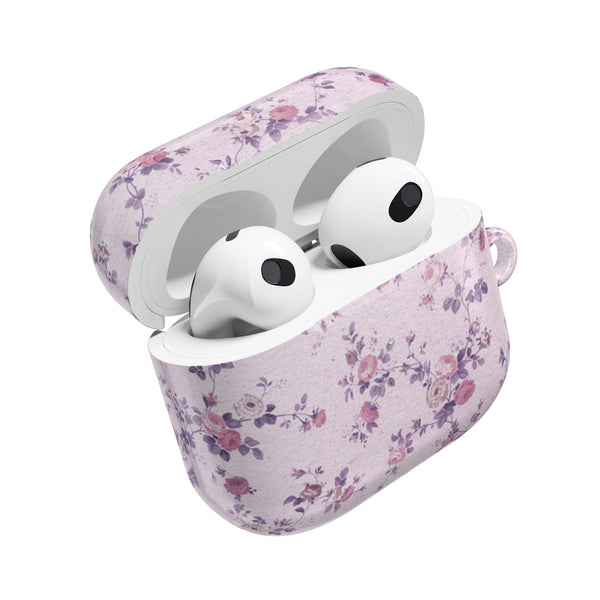 Preppy Purple Floral Pattern AirPod Case, , Gift for Her, Cute Accessories,  Lavender