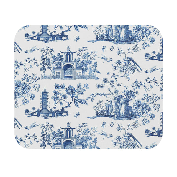 Mouse Pad Chinoiserie Blue and White Toile I Preppy Desk dorm room home office school supplies