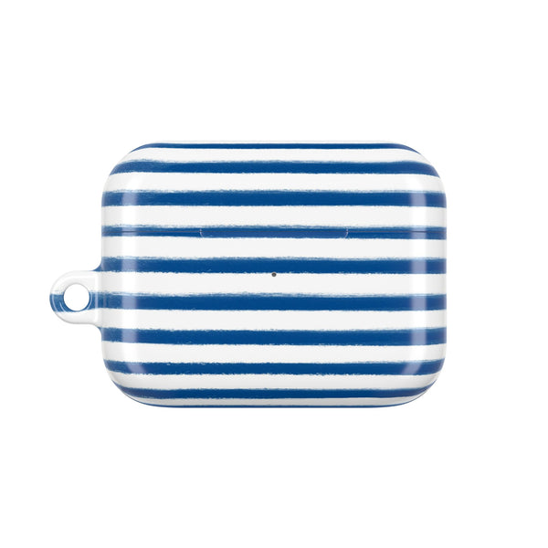 Preppy Navy and White Stripes Pattern AirPod Case, , Gift for Her, Cute Accessories, preppy Flower Pattern AirPods Cover, Grand Millennial