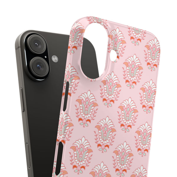 Preppy Boho Chic Block Print Phone Case Slim and Sleek, Impact Resistant Shell, all iPhone Models 14 Pro Max 13