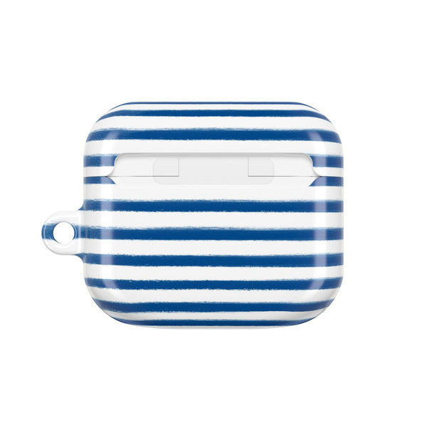 Preppy Navy and White Stripes Pattern AirPod Case, , Gift for Her, Cute Accessories, preppy Flower Pattern AirPods Cover, Grand Millennial