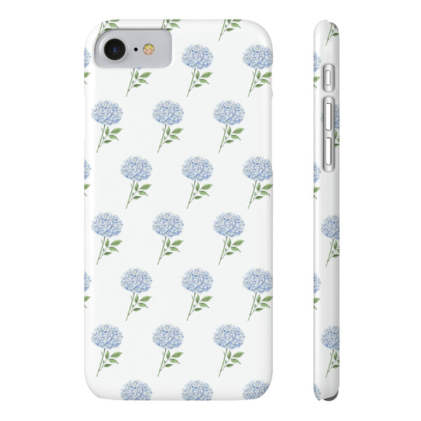 Hydrangea pattern, blue hydrangea preppy summer Phone Case Slim and Sleek, Preppy and Classic, Impact Resistant Shell