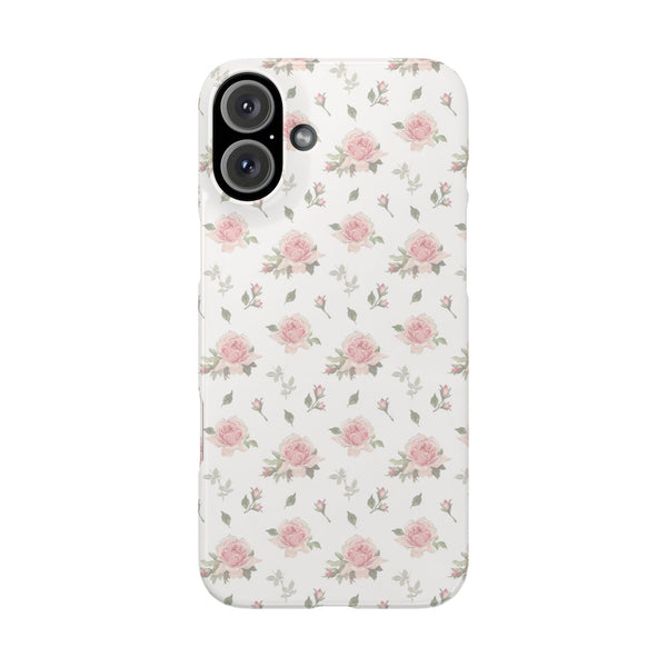 Preppy floral blush pink  Print Phone Case Slim, Impact Resistant Shell, all iPhone Models 14 Pro Max 13