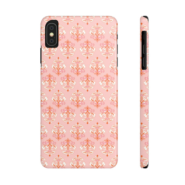 Preppy Boho Chic in soft pinks , Chinoiserie iphone case, Samsung,  Phone Case Slim and Sleek, Classic, Impact Resistant Shell