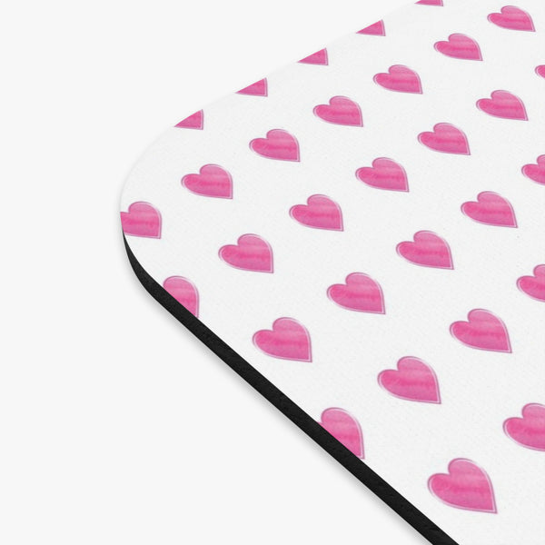 Mouse Pad Watercolor pink hearts dorm room home office school supplies