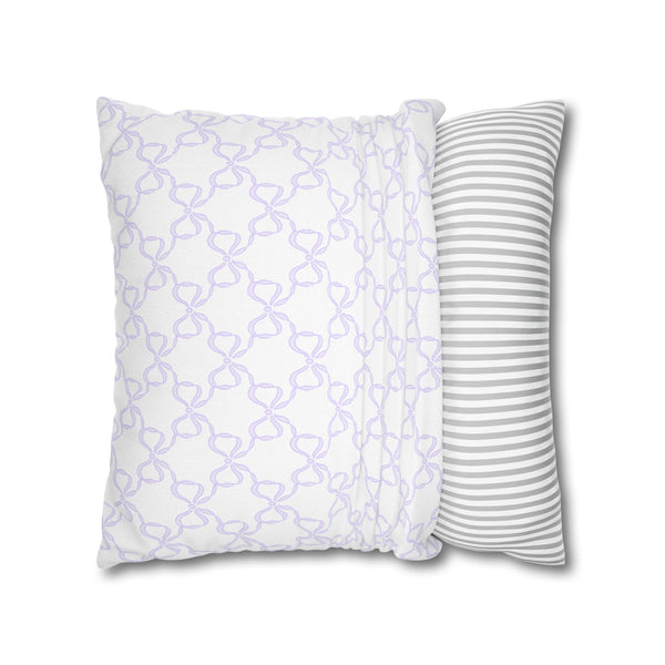 Pillow Cover, Watercolor Bow Lavender, Pillow Cover with Zip Closure - Cover Only - Insert not included