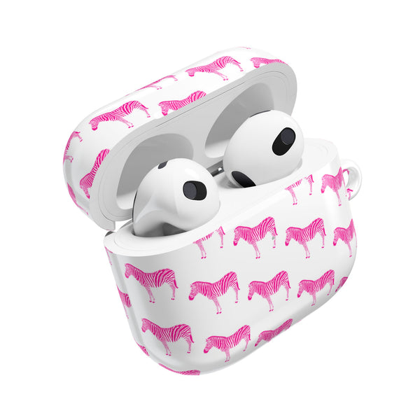 Preppy Pink Zebra Pattern AirPod Case, AirPod Pro Case, All generations