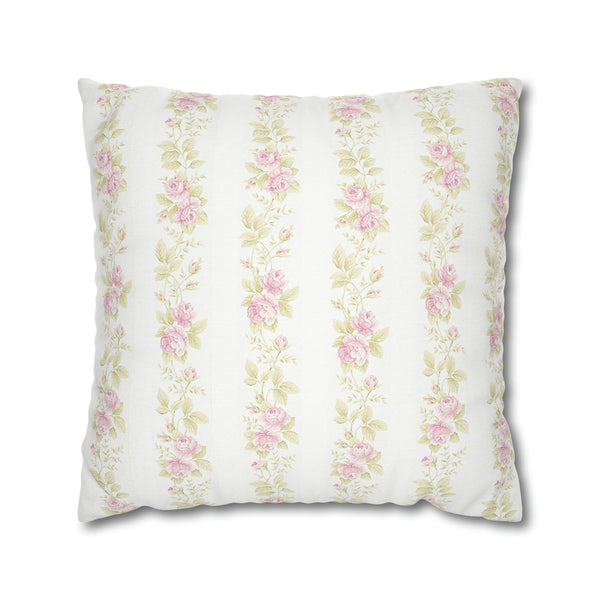 Romantic Shabby Chic Preppy Floral Pillow Cover with Zip Closure - Cover Only - Insert not included - teen, tween, dorm room