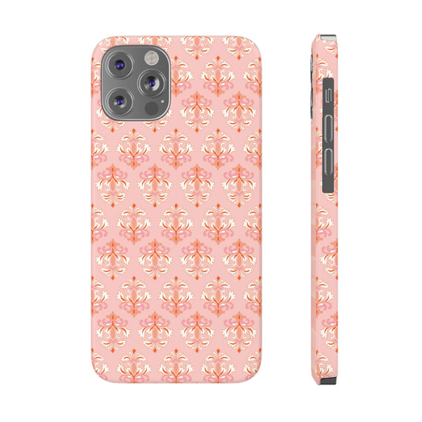 Preppy Boho Chic in soft pinks , Chinoiserie iphone case, Samsung,  Phone Case Slim and Sleek, Classic, Impact Resistant Shell