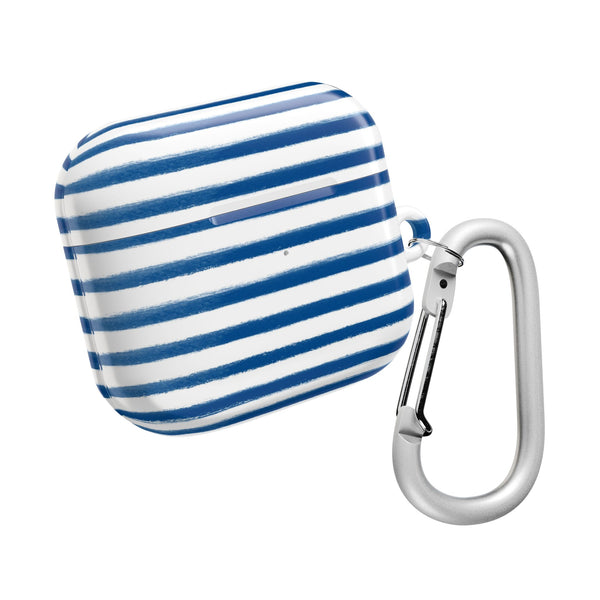 Preppy Navy and White Stripes Pattern AirPod Case, , Gift for Her, Cute Accessories, preppy Flower Pattern AirPods Cover, Grand Millennial