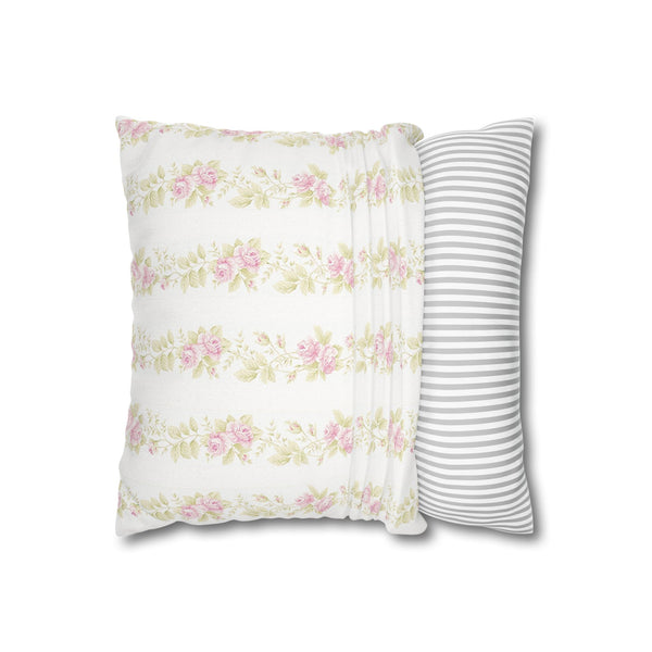 Romantic Shabby Chic Preppy Floral Pillow Cover with Zip Closure - Cover Only - Insert not included