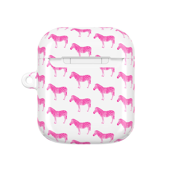 Preppy Pink Zebra Pattern AirPod Case, AirPod Pro Case, All generations
