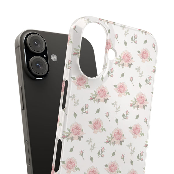 Preppy floral blush pink  Print Phone Case Slim, Impact Resistant Shell, all iPhone Models 14 Pro Max 13