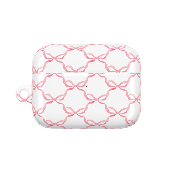 Pink Bow Pattern AirPod Case, , Gift for Her, Cute Accessories, preppy Flower Pattern AirPods Cover, Grand Millennial