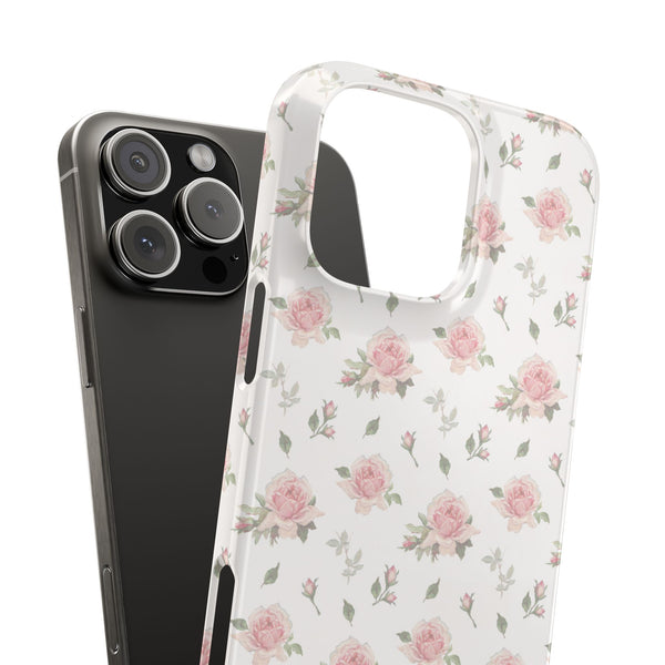 Preppy floral blush pink  Print Phone Case Slim, Impact Resistant Shell, all iPhone Models 14 Pro Max 13
