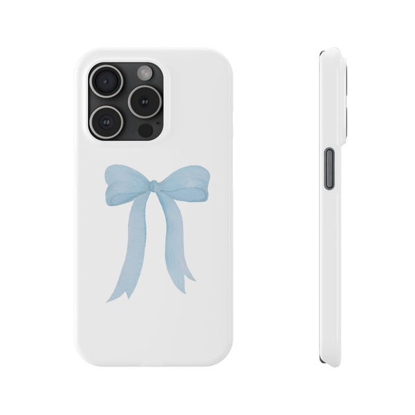 Blue Bow Phone Case, Coquette ,  preppy print Phone Case Slim and Sleek, all iPhone 15 14 Plus Pro Max 13