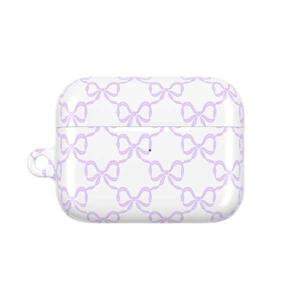 Purple Bow Pattern AirPod Case, , Gift for Her, Cute Accessories, preppy Flower Pattern AirPods Cover, Preppy Purple Bows
