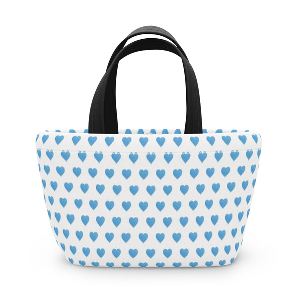Preppy Blue Hearts lunch bag, insulated, cooler bag, One size, washable, magnet closure