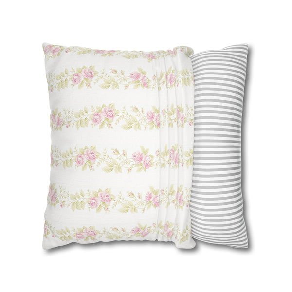 Romantic Shabby Chic Preppy Floral Pillow Cover with Zip Closure - Cover Only - Insert not included