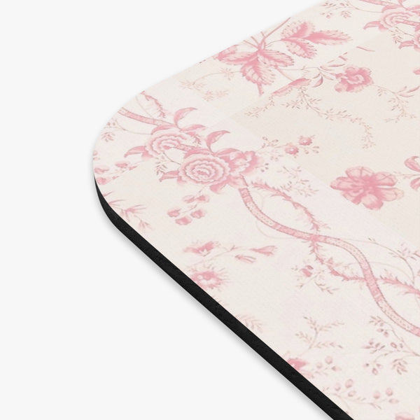 Mouse Pad Preppy Romantic Pink Floral Toile