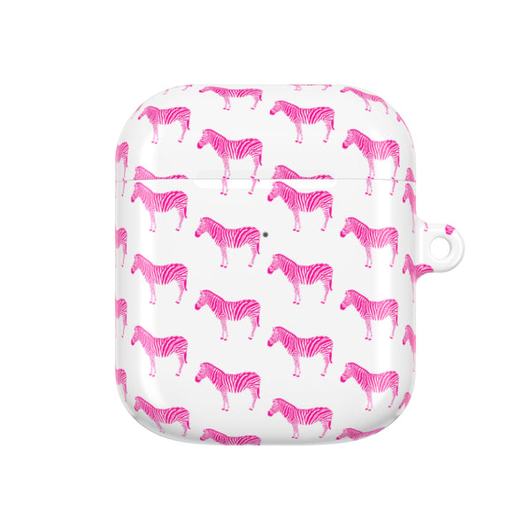 Preppy Pink Zebra Pattern AirPod Case, AirPod Pro Case, All generations