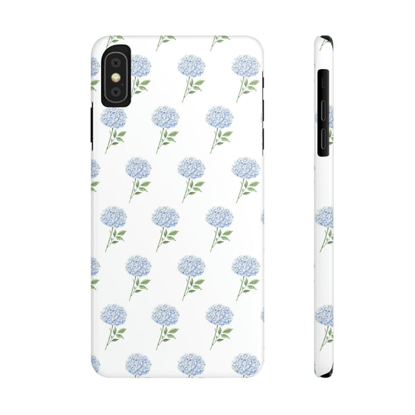 Hydrangea pattern, blue hydrangea preppy summer Phone Case Slim and Sleek, Preppy and Classic, Impact Resistant Shell