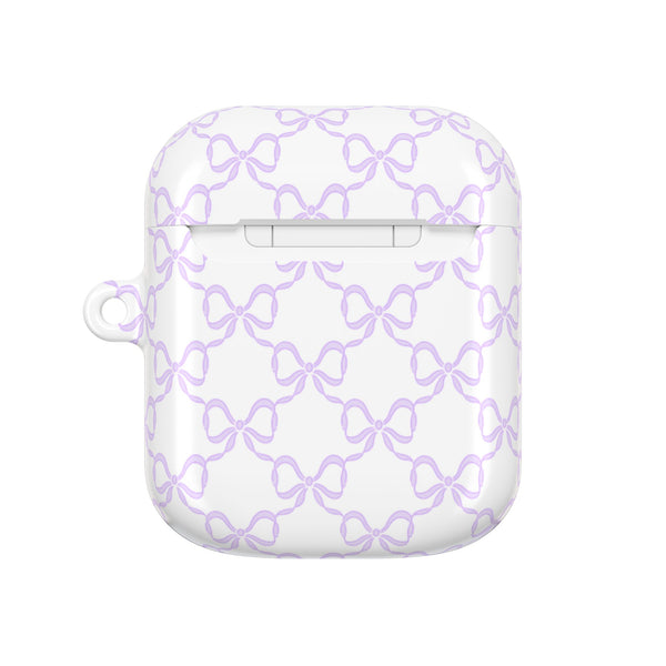 Purple Bow Pattern AirPod Case, , Gift for Her, Cute Accessories, preppy Flower Pattern AirPods Cover, Preppy Purple Bows