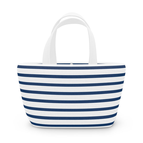 Preppy Navy Stripes lunch bag, insulated, cooler bag, One size, washable, magnet closure