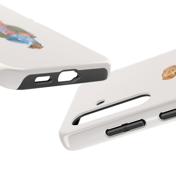 Preppy Bear Cargo Jacket iPhone case, Tough Protective double layer